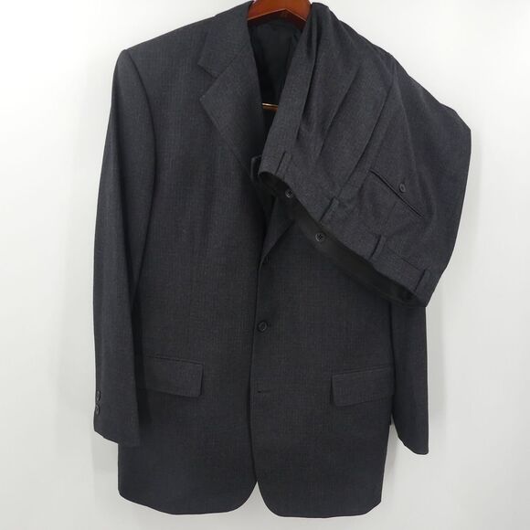 Brooks Brothers‎ Flannel Wool 2 Piece Suit Charcoal Gray 41R 34x31 - Picture 1 of 11